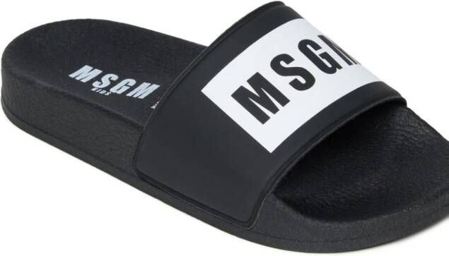 MSGM Kids logo-print slides Black