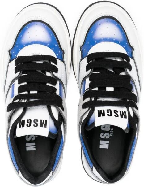 MSGM Kids multi-panel lace-up sneakers White