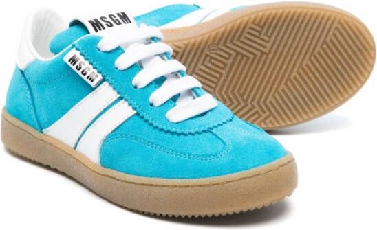 MSGM Kids Retro suede sneakers Blue
