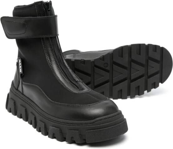 MSGM Kids zip-fastening panelled boots Black