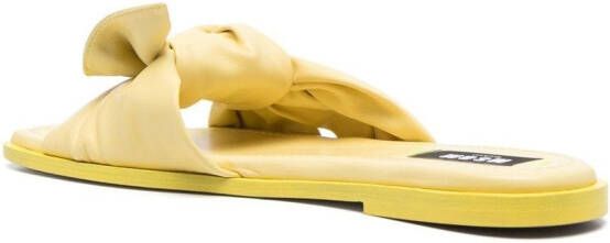 MSGM knot-detailing leather slippers Yellow