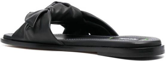 MSGM knot-strap leather sandals Black