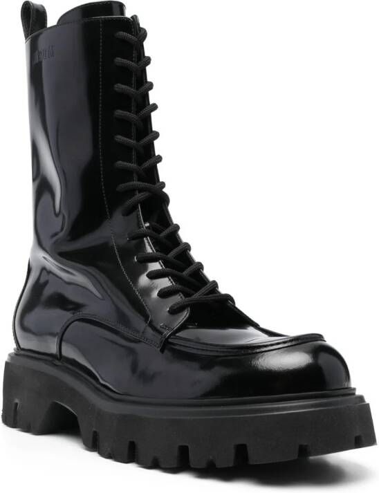 MSGM lace-up ankle-high boots Black