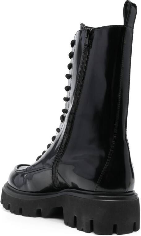 MSGM lace-up ankle-high boots Black