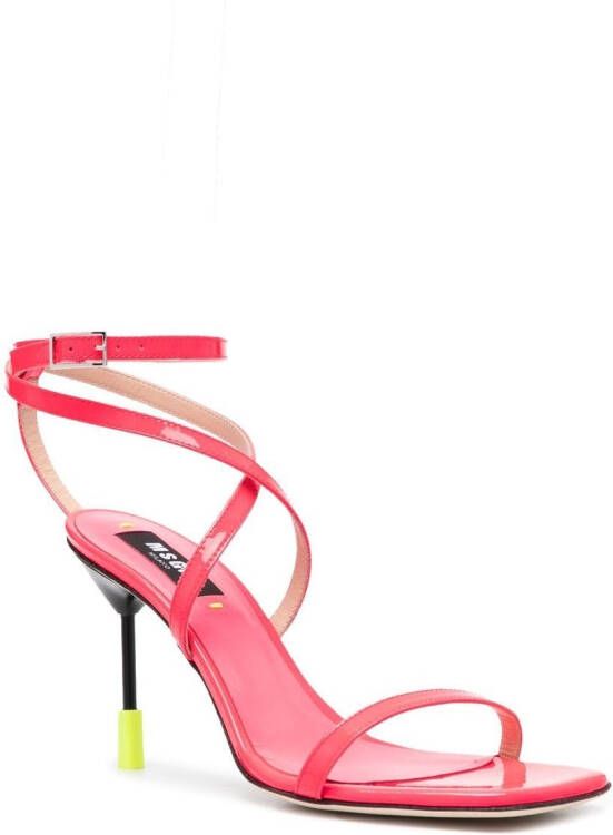 MSGM leather 100mm strappy sandals Pink