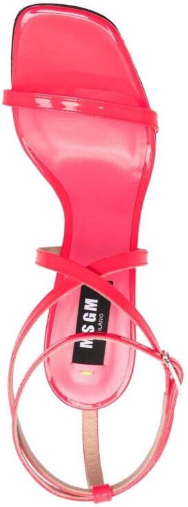 MSGM leather 100mm strappy sandals Pink