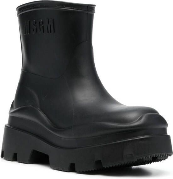 MSGM logo-embossed ankle boots Black
