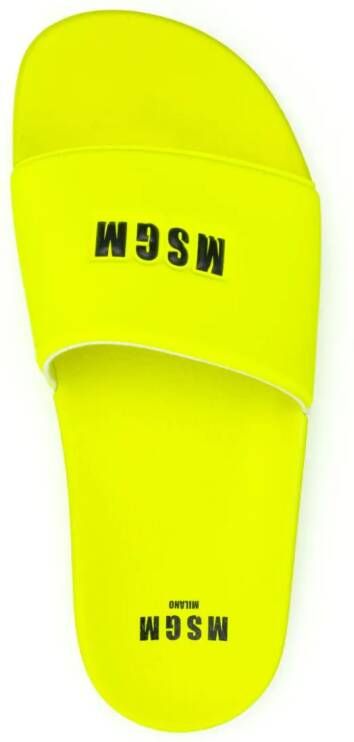 MSGM logo-embossed pool slides Yellow