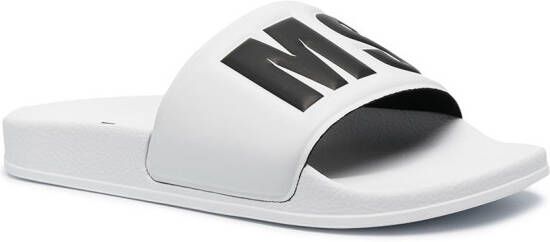 MSGM logo-print pool sliders White
