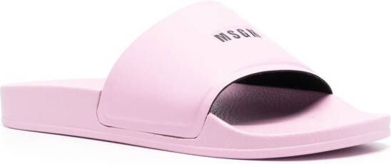 MSGM logo-print sliders Pink