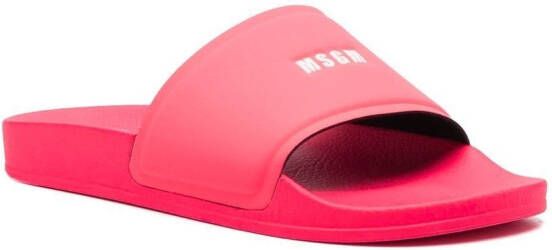 MSGM logo-print sliders Pink