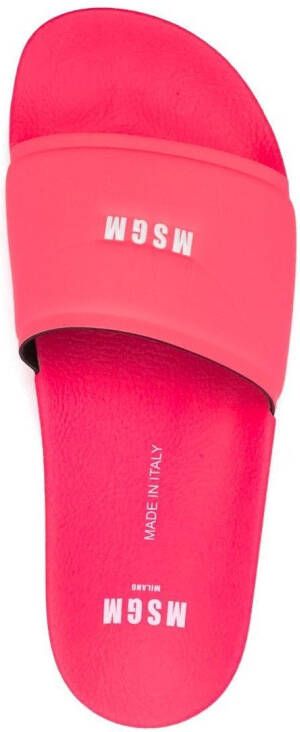 MSGM logo-print sliders Pink