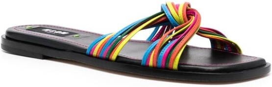 MSGM multi-straps leather slippers Yellow