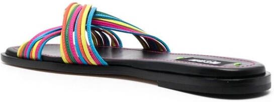 MSGM multi-straps leather slippers Yellow
