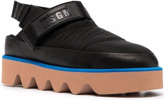 MSGM padded platform mules Black