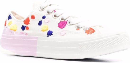 MSGM paint print low-top sneakers White