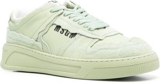 MSGM panelled low-top sneakers Green