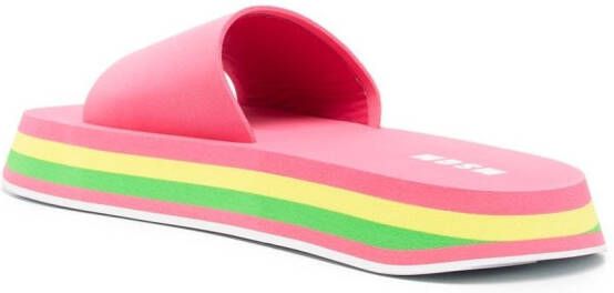 MSGM rainbow-sole open-toe sandals Pink