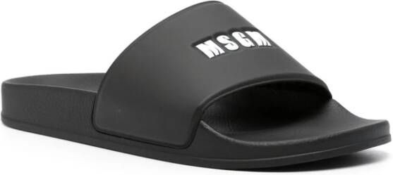 MSGM raised-logo slides Black