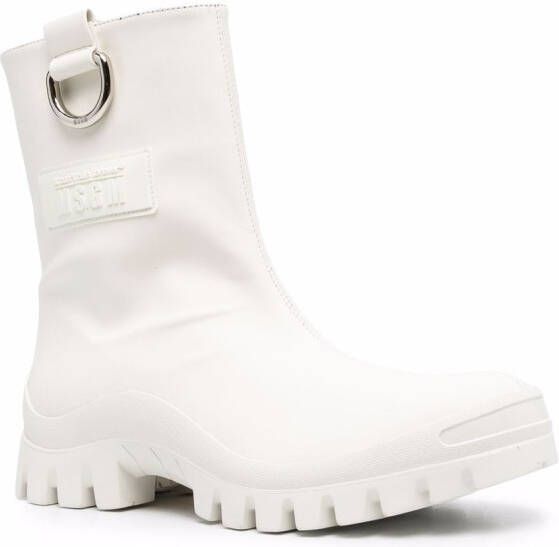 MSGM round toe ankle boots White
