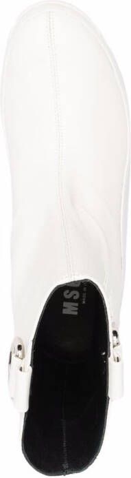 MSGM round toe ankle boots White