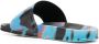 MSGM tie-dye logo-print sliders Blue - Thumbnail 3