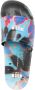 MSGM tie-dye logo-print sliders Blue - Thumbnail 4