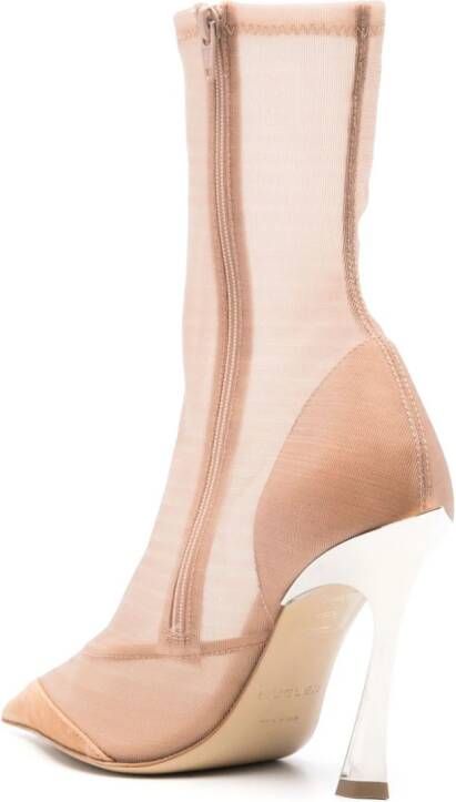 Mugler 100mm semi-sheer ankles boots Neutrals