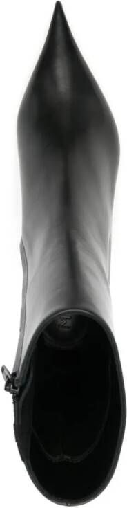 Mugler 55mm leather ankle boots Black