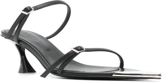 Mugler 55mm leather sandals Black