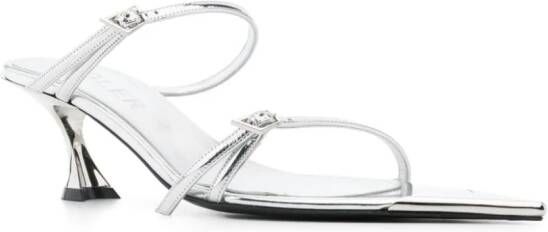 Mugler 55mm metallic leather sandals Silver