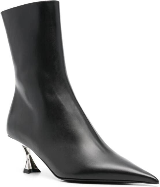 Mugler 60mm leather ankle boots Black