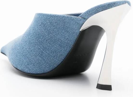 Mugler 95mm denim mules Blue