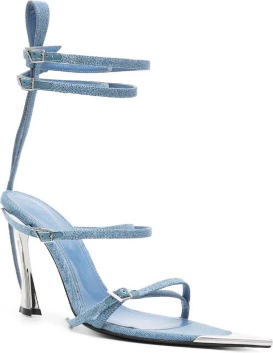 Mugler 95mm denim sandals Blue