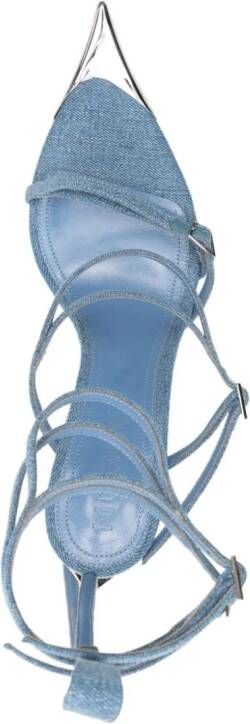 Mugler 95mm denim sandals Blue