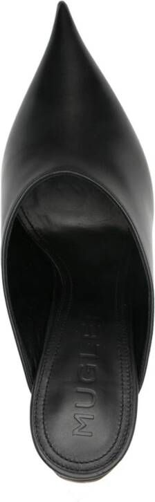 Mugler 95mm leather mules Black