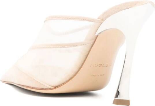 Mugler 95mm mesh mules Neutrals