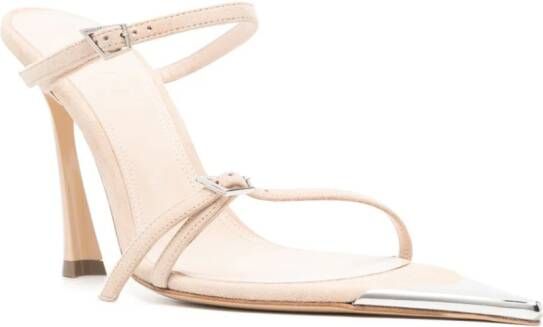 Mugler 95mm suede sandals Neutrals