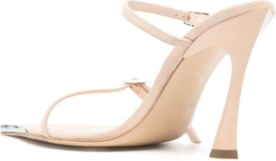 Mugler 95mm suede sandals Neutrals