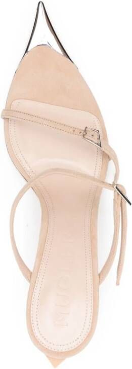 Mugler 95mm suede sandals Neutrals