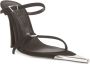 Mugler Fang 95mm leather sandals Black - Thumbnail 2
