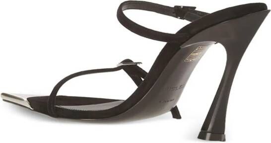 Mugler Fang 95mm leather sandals Black