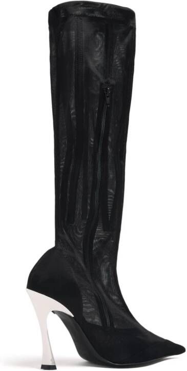 Mugler Fang 95mm mesh boots Black