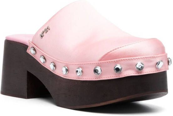 Nº21 stud-embellished platform clogs Pink