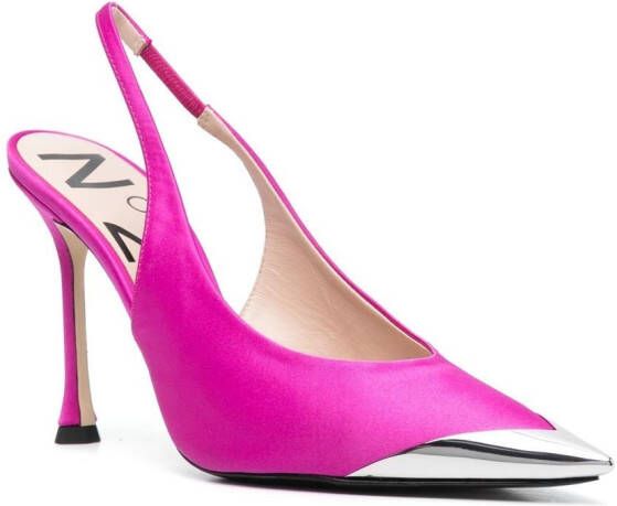 Nº21 110mm contrast-toe slingback pumps Pink