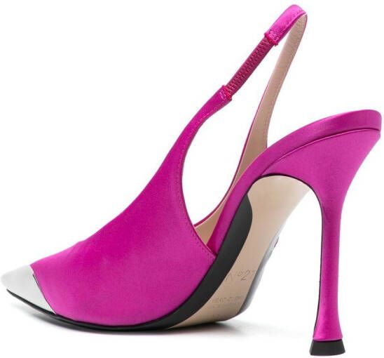 Nº21 110mm contrast-toe slingback pumps Pink