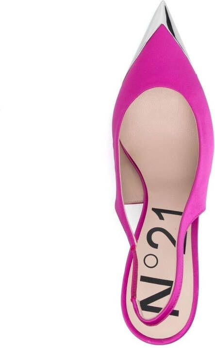 Nº21 110mm contrast-toe slingback pumps Pink