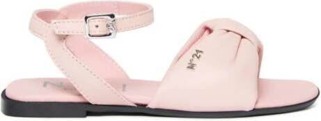 Nº21 Kids bow-strap leather sandals Pink