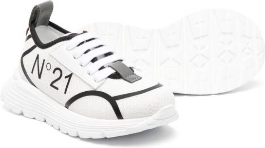 Nº21 Kids debossed-logo low-top sneakers White