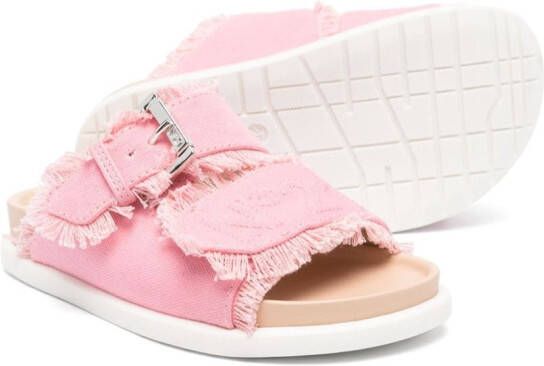 Nº21 Kids embroidered-logo sandals Pink